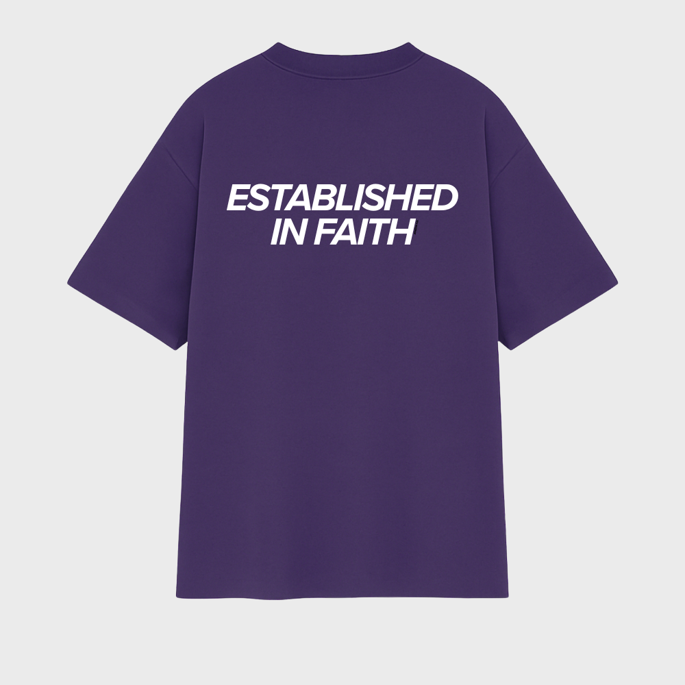 Camiseta Established in Faith Roxo