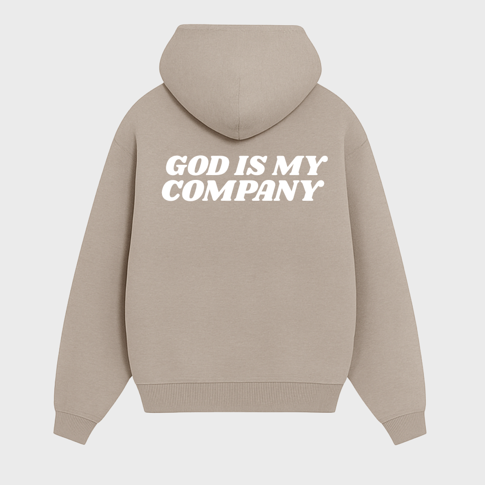 Moletom Canguru God Is My Company Bege